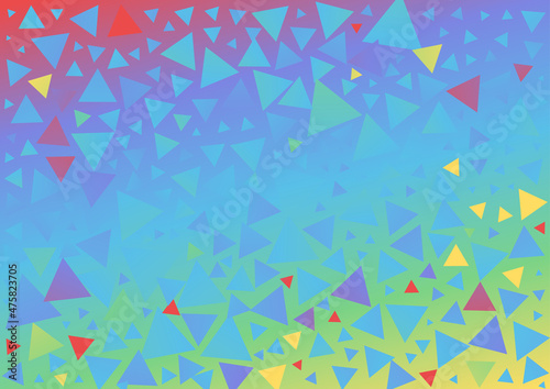 Red Yellow and Blue Gradient Triangular Pattern Background
