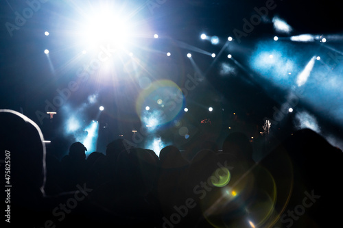 Concert background photo. Spotlight glowing in the concert hall.