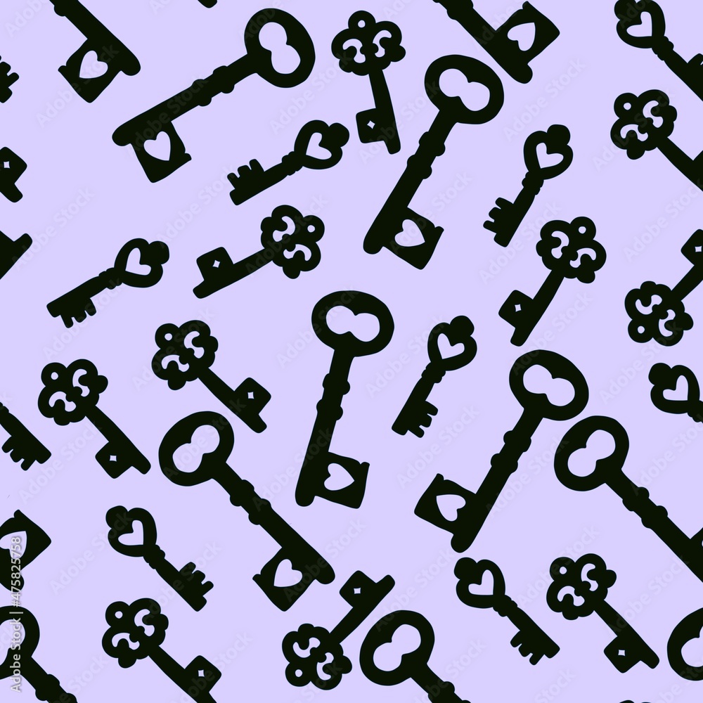 Seamless pattern with keys for fabrics and textiles and packaging and gifts and cards and linens and kids Seamless pattern with keys for fabrics and textiles and packaging and gifts and cards and linens and kids