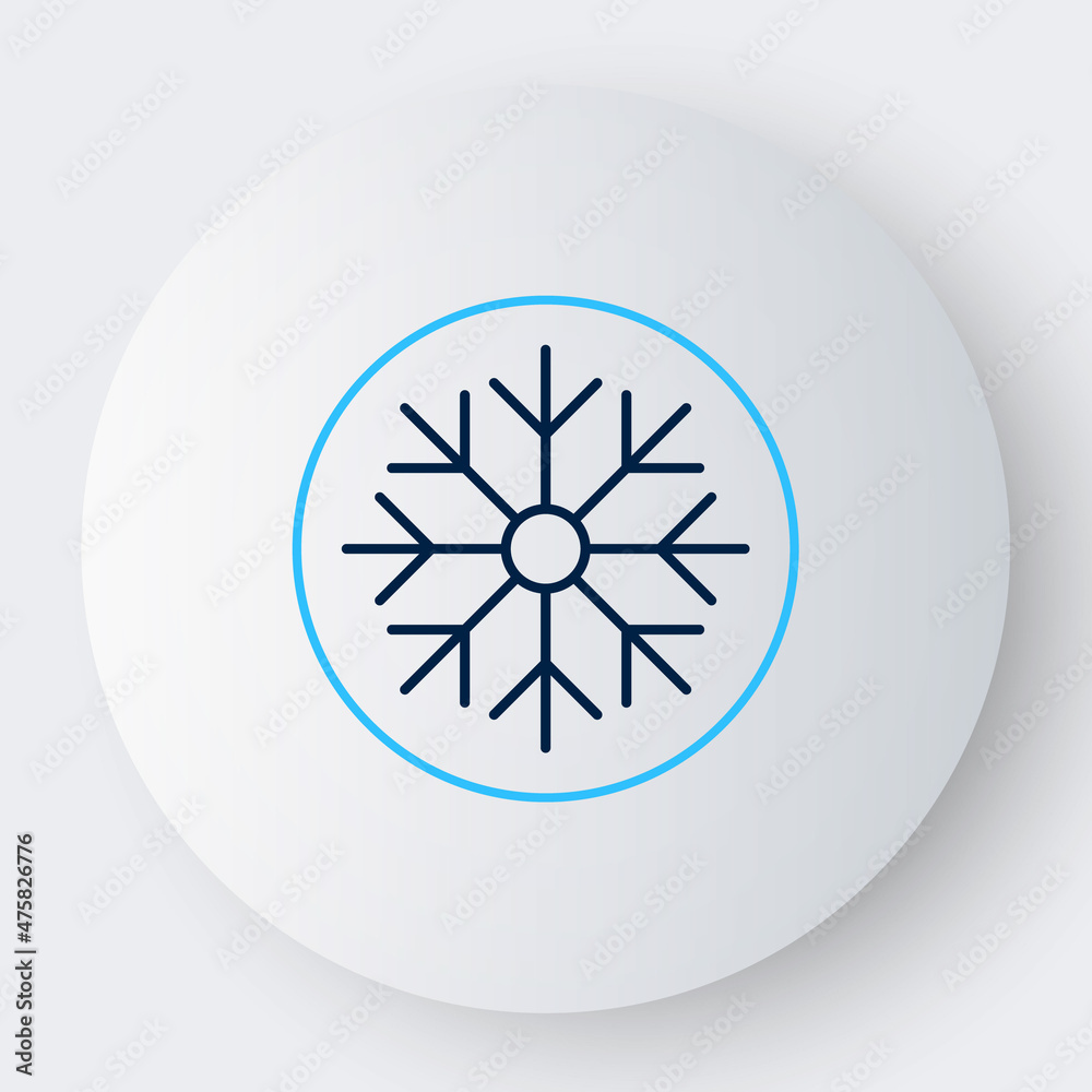 Line Snowflake icon isolated on white background. Merry Christmas and Happy New Year. Colorful outline concept. Vector Line Snowflake icon isolated on white background. Merry Christmas and Happy New Year. Colorful outline concept. Vector