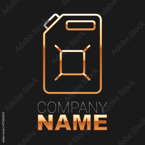 Line Canister for gasoline icon isolated on black background. Diesel gas icon. Colorful outline concept. Vector