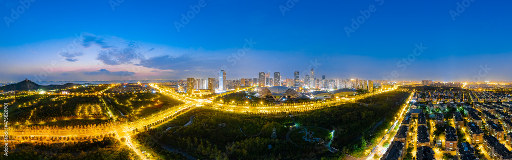 Night View of central business district, Nantong City, Jiangsu province