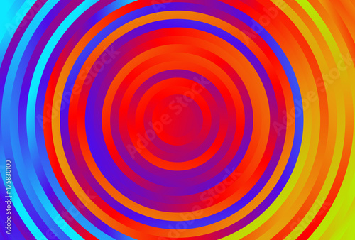Red Yellow and Blue Gradient Concentric Circles Background Vector