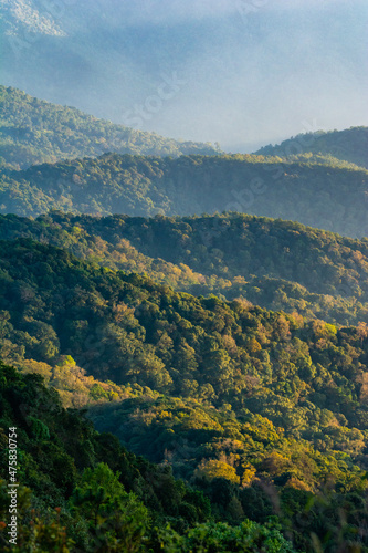 Beautiful scenery  layers of mountains  northern Thailand