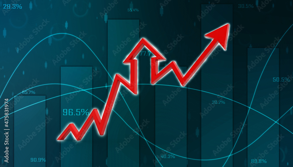 Fototapeta premium 3d rendering business graph and documents. Stock market chart. Business graph background, Financial Background 