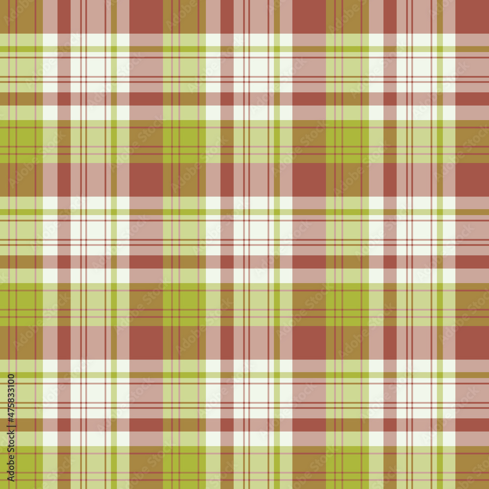 Seamless pattern in glorious green and red-brown colors for plaid, fabric, textile, clothes, tablecloth and other things. Vector image.