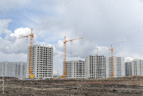 Lifting crane on construction sites © Stop war in Ukraine!