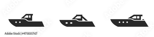 Fotografie, Obraz powerboat icon set. water transport for travel and rest