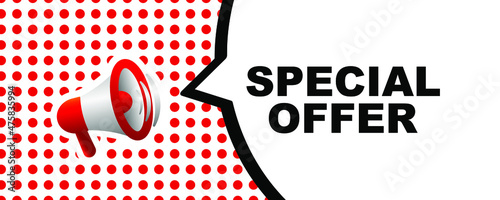 Special offer sign on white background
