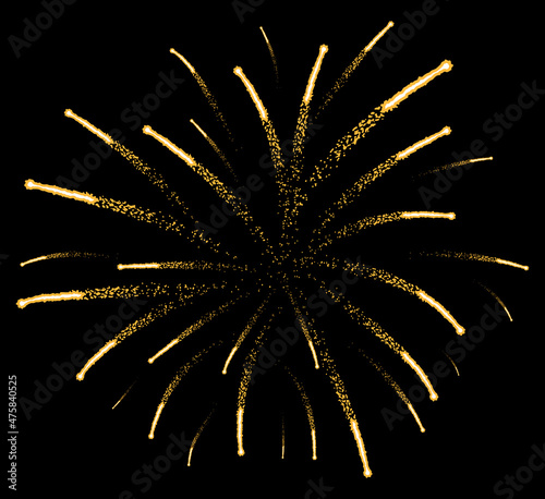Beautiful firework firecracker with sparks at night sky. Vector illustration