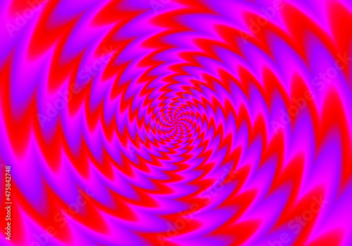 Red spirals. Spin illusion. photo