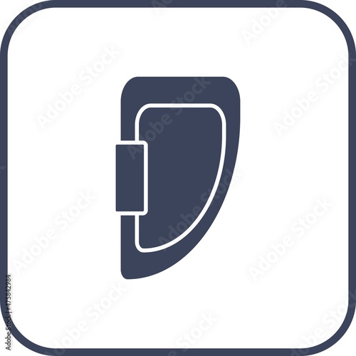 Carabiner Glyph Round Corner Vector Icon Design