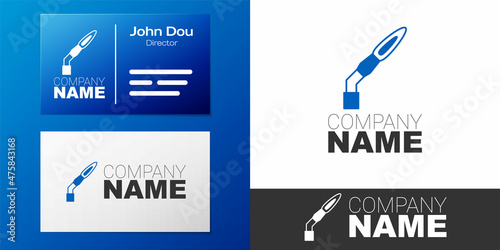 Logotype Welding torch icon isolated on white background. Logo design template element. Vector