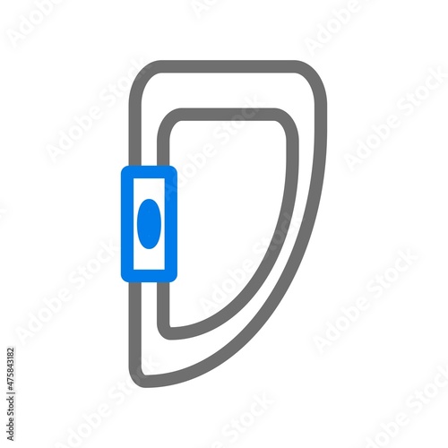 Carabiner Line Blue Vector Icon Design