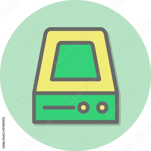 Hood Line Filled Circle Vector Icon Design