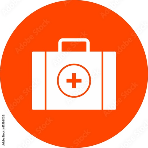 First Aid Kit Glyph Circle Vector Icon Design