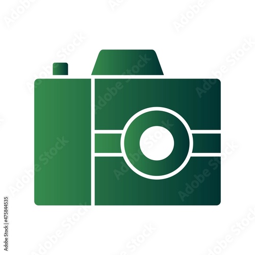 Photo Camera Glyph Gradient Vector Icon Design