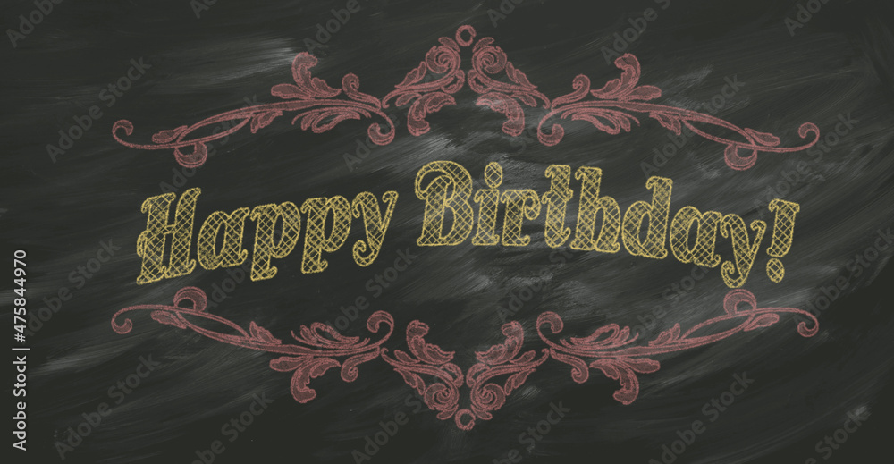 Birthday Chalkboard Background Stock Illustration | Adobe Stock