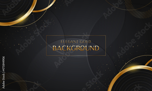 Luxury black background with golden details