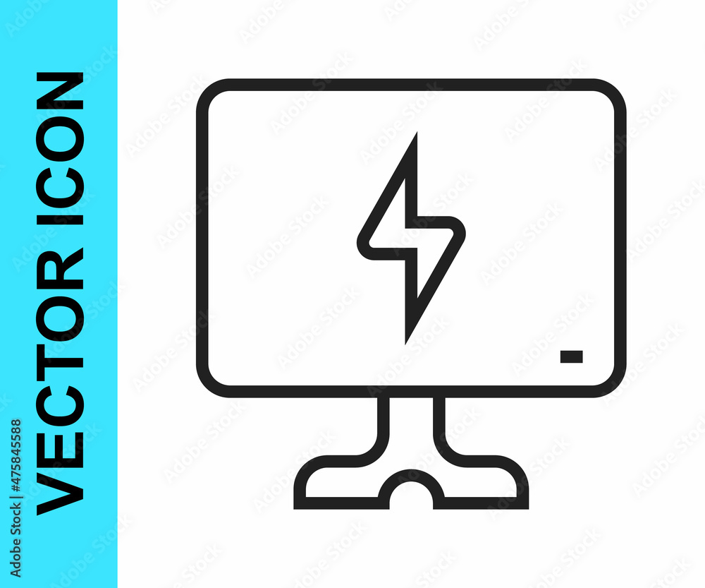 Black line Smart Tv icon isolated on white background. Television sign. Vector Black line Smart Tv icon isolated on white background. Television sign. Vector