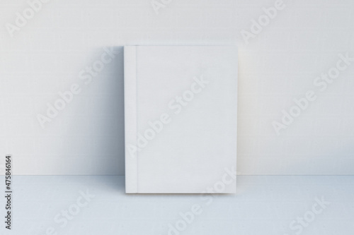 3D render. Mockup of a blank hardcover book for design presentation.