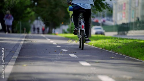 Wallpaper Mural Cycling route. Bike path near the freeway. Biking on road asphalt path. Cycling. Torontodigital.ca