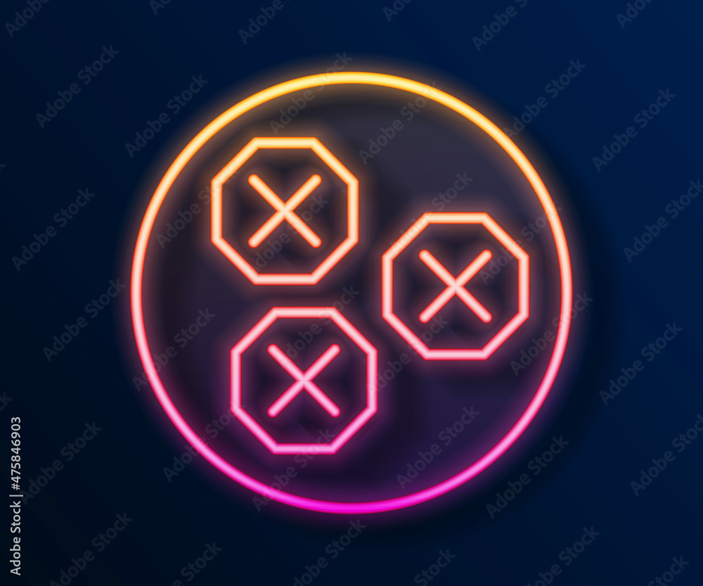 Glowing neon line Wonton icon isolated on black background. Chinese food. Vector
