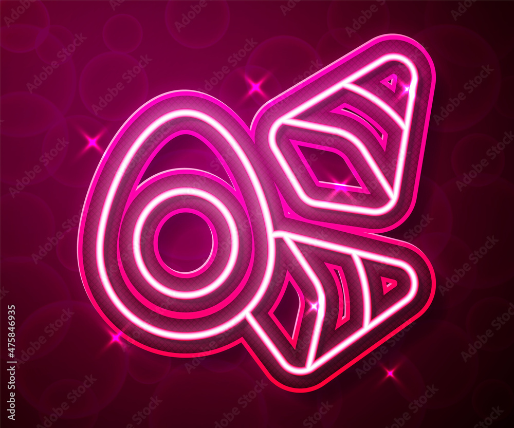Glowing neon line Chicken egg with vegerables icon isolated on red background. Vector Glowing neon line Chicken egg with vegerables icon isolated on red background. Vector