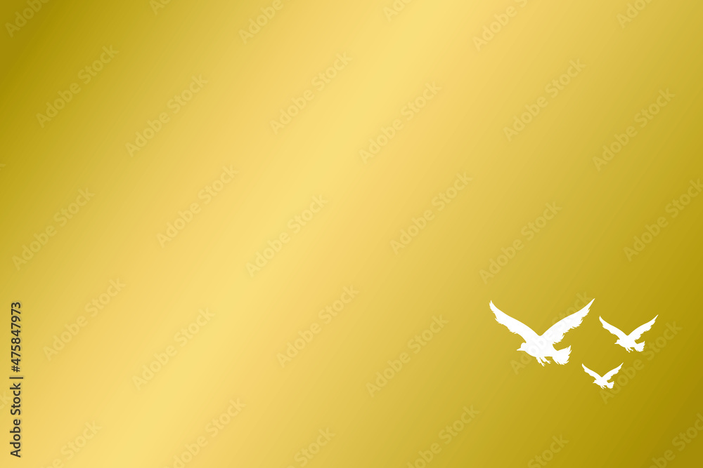 White bird flying on a golden background, free flight concept. Christmas, new year. White bird flying on a golden background, free flight concept. Christmas, new year.