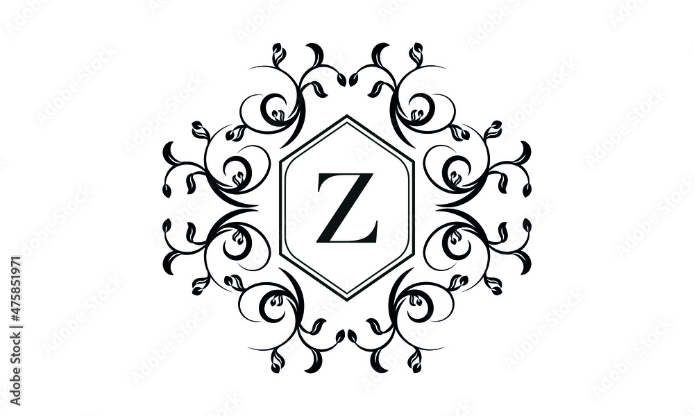 Elegant monogram design with letter Z for restaurant logo, boutique, emblem, jewelry, business.