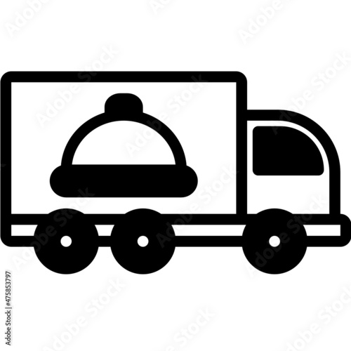 food truck solid line icon