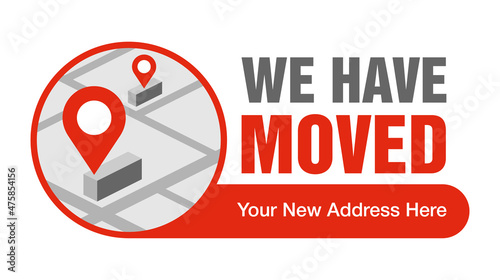We Have Moved - sticker for relocated address photo