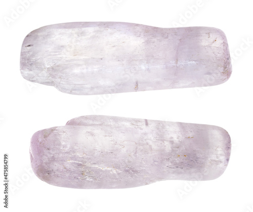 mset of kunzite (spodumene) gem stones cutout
