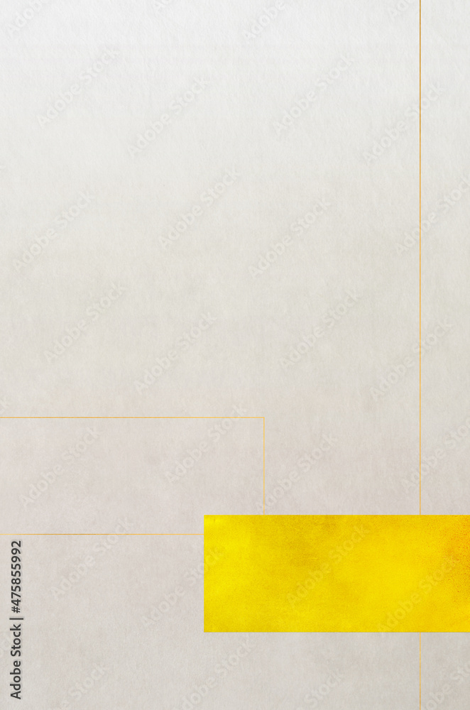 Luxury modern geometric background. Stack of Japanese paper material layer with gold lines.
