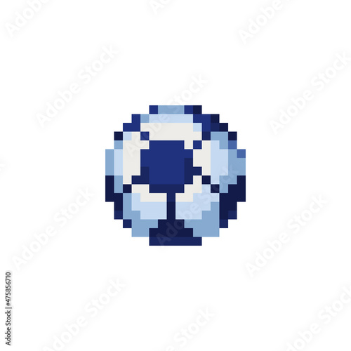 Sports ball pixel art icon. Design sticker, logo, mobile app. Game assets 8bit sprite. Isolated vector illustration.