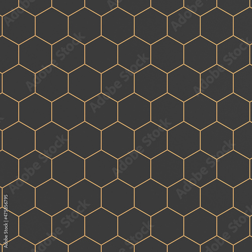orange hexagon on dark back...