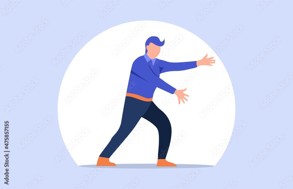 Fototapeta premium the gesture of a man who is showing something