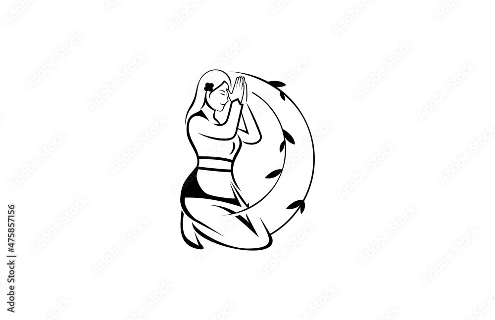 woman who is praying vector illustration