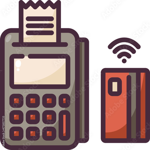 cashless payment line icon