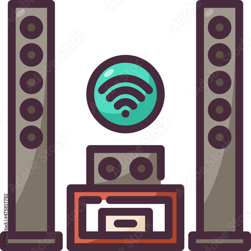 home theater line icon