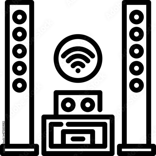 home theater line icon