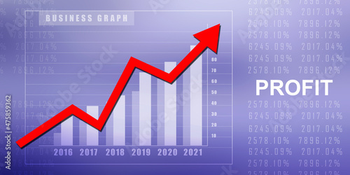 2d rendering Stock market online business concept. business Graph with lock 