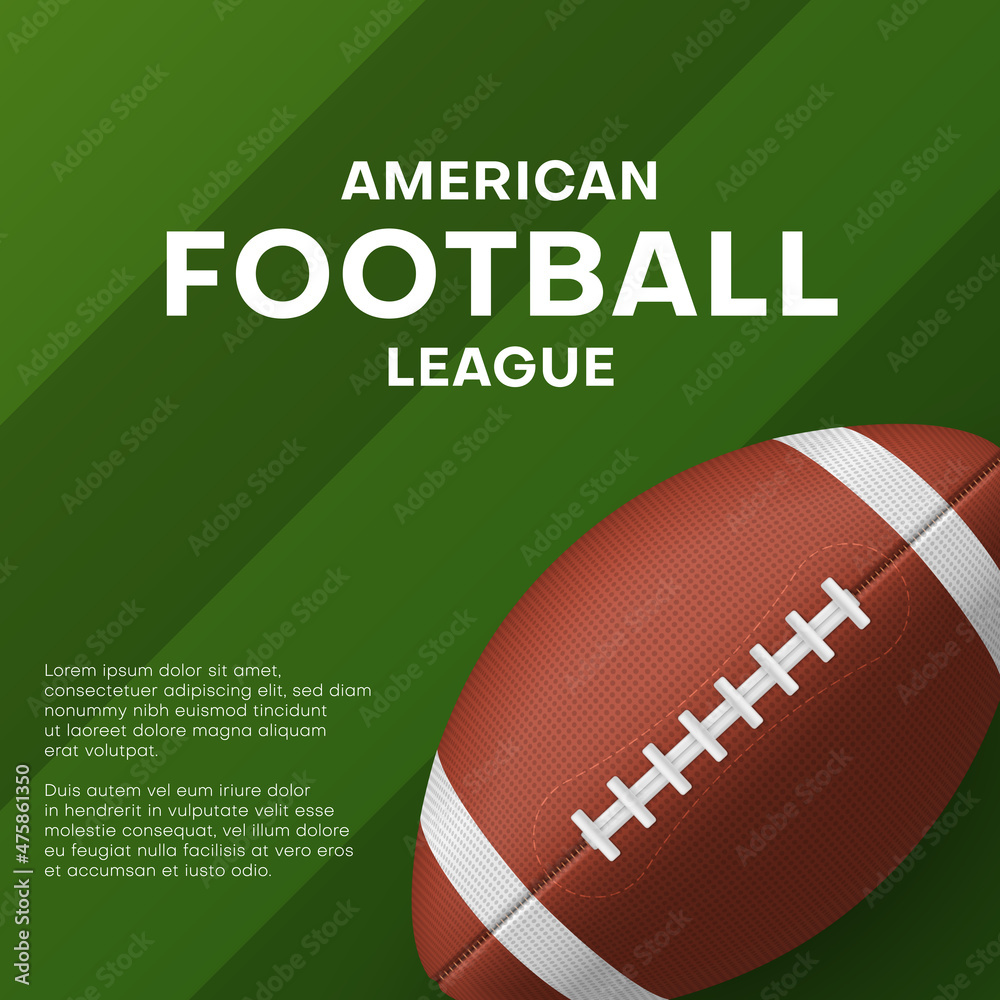 American football league promo advertising realistic banner vector illustration championship American football league promo advertising realistic banner vector illustration championship