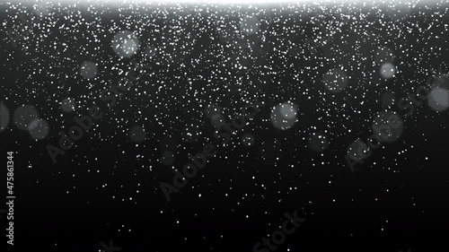 Abstract glowing silver dust particles endless animation. Glitter luxury premium seamless loop background. Flowing digital particles. Christmas background design. Motion graphic