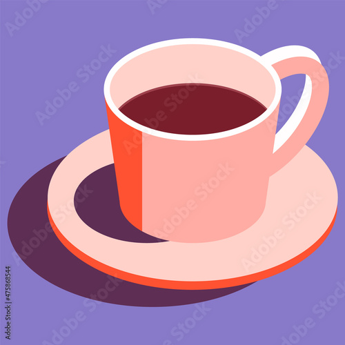 Isometric coffee cup flat design vector image