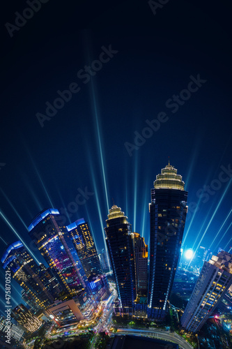Beautiful smart city with network connection © Creativa Images