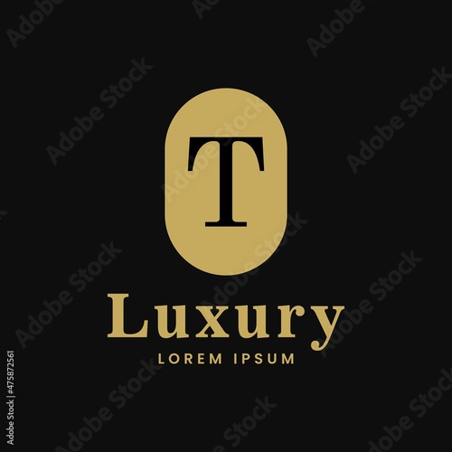 simple alphabet logo luxury concept with ellipse combination