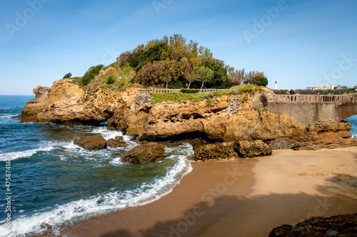 Rock of Basta and seaside in biarritz