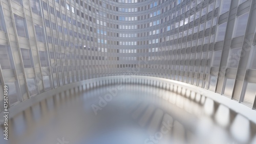 Architecture background facade of modern skyscrapers made of glass and metal 3d render