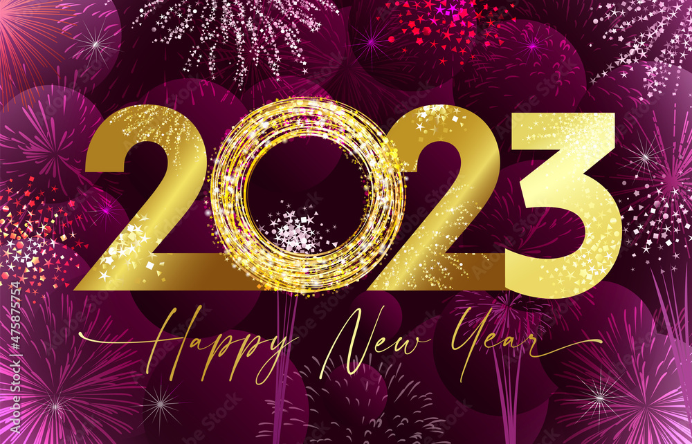 A Happy New Year 2023 Congrats Shiny Night Backdrop Abstract Isolated Graphic Design Template 0327